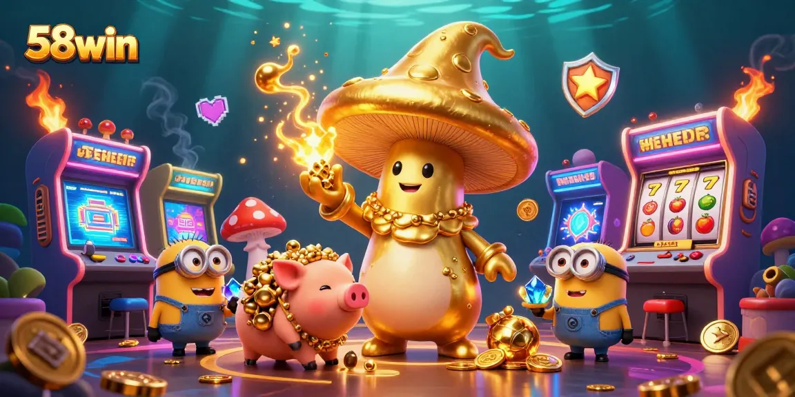 Experience the thrill of 58win's casino games with golden wizard magic and treasure