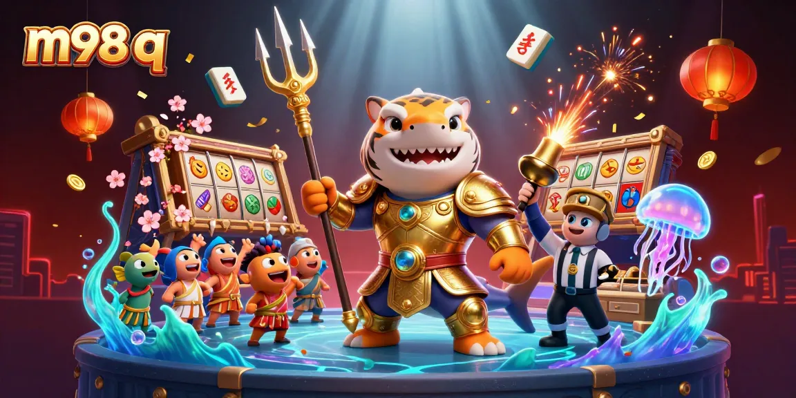 Experience the thrilling underwater casino action with m98 q's exciting games and vivid characters amidst vibrant visuals.