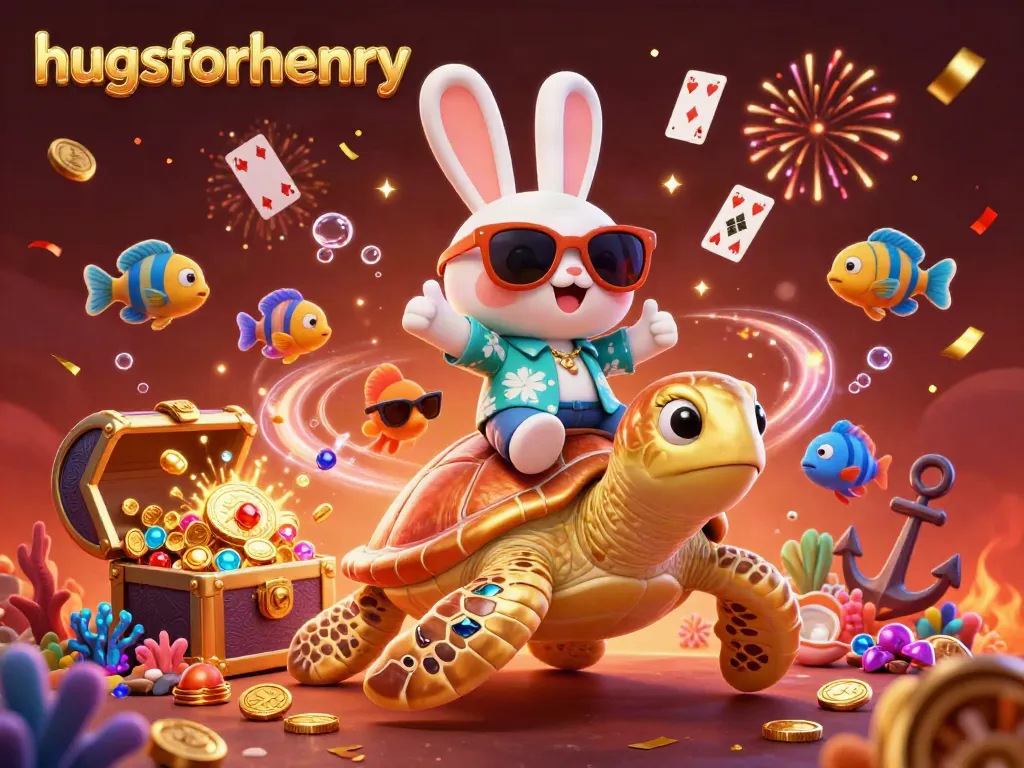 Join the fun at hugsforhenry casino with vibrant treasures and animated characters in a 3D environment.