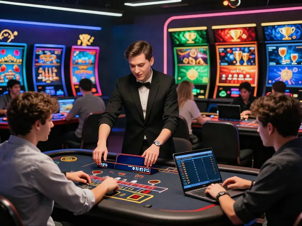 Engaging digital gaming scene at http://sin88-onl.com/ showcasing players enjoying casino games and sports betting.
