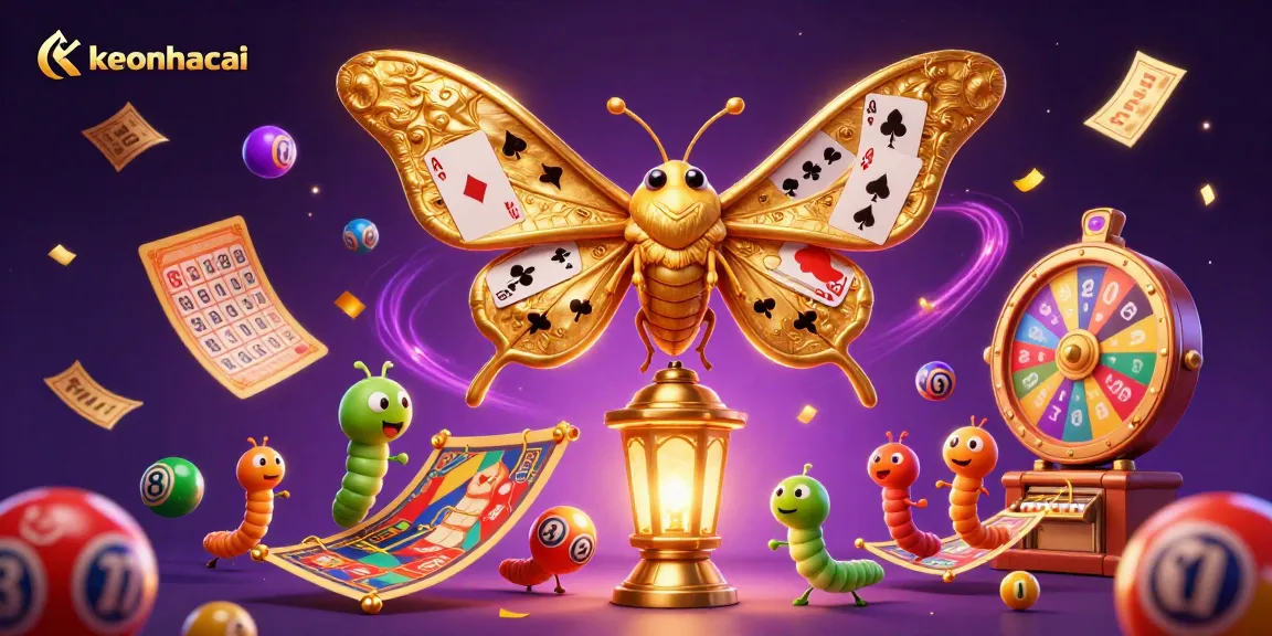 Engage with keonhacai through a vibrant casino-themed illustration featuring dynamic lottery motifs.
