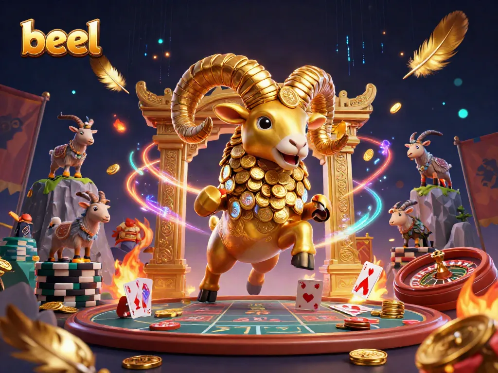 Engage with the vibrant beel casino scene featuring the golden ram charging through a dynamic live gaming arena.